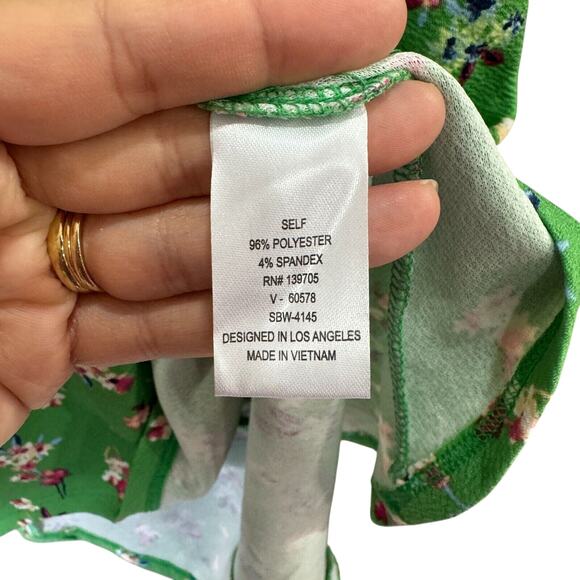 Girls Green Floral Hi-Low Sundress Size 7 Sleeveless‎ V Neck Summer Casual - Picture 7 of 8